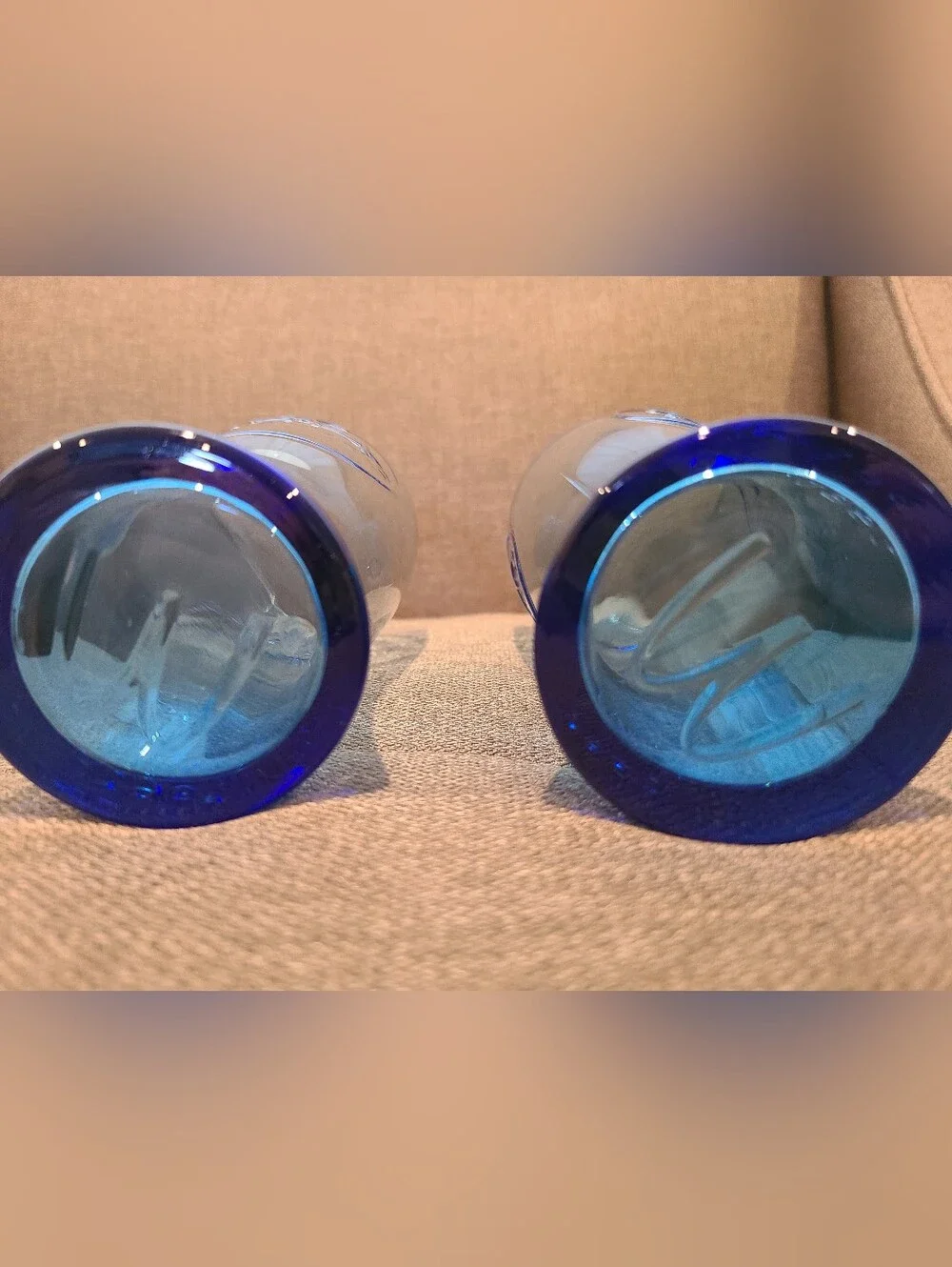 Vintage 1961 blue McDonald's commemorative drinking glasses